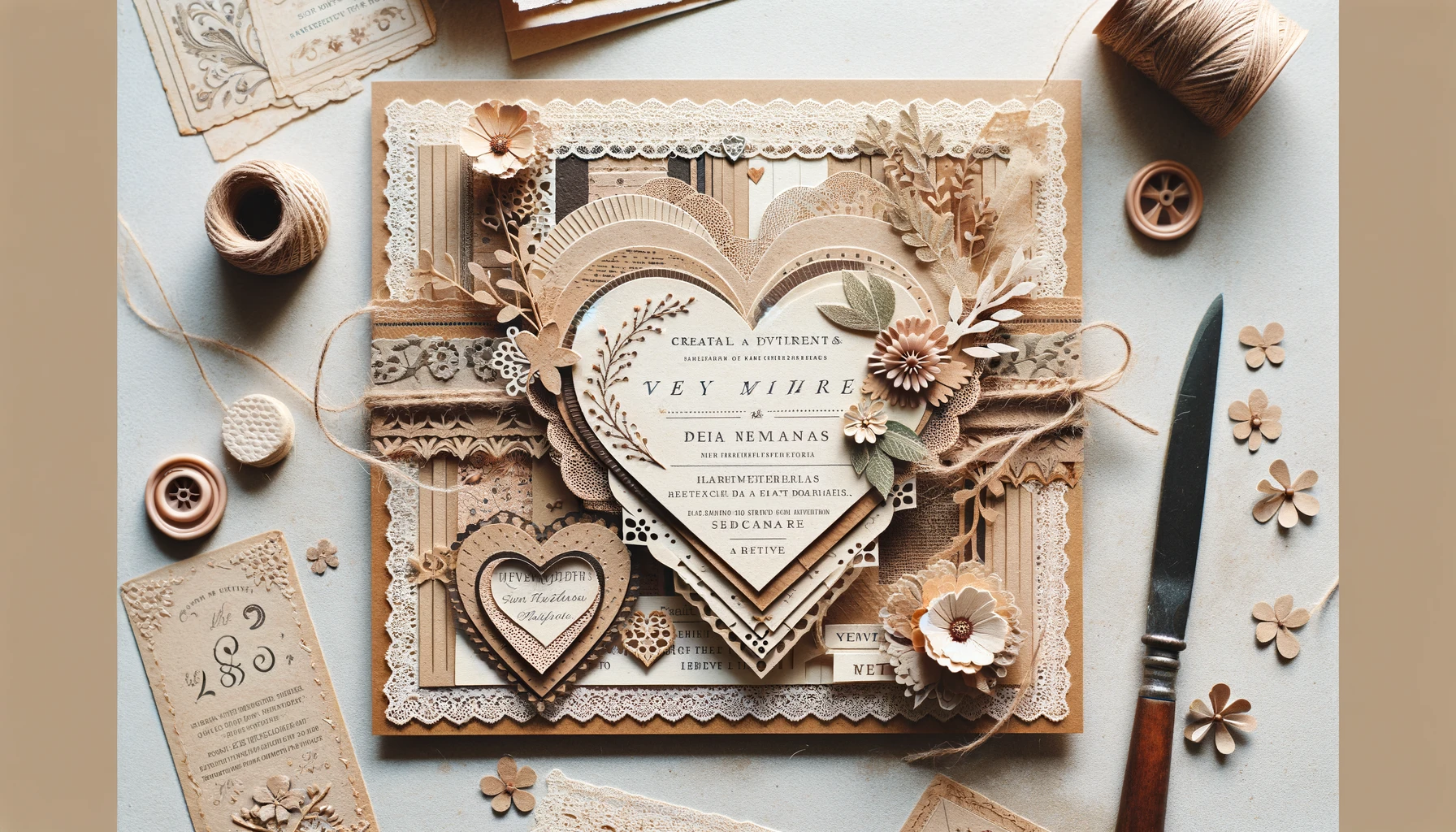 faire-part de mariage en scrapbooking